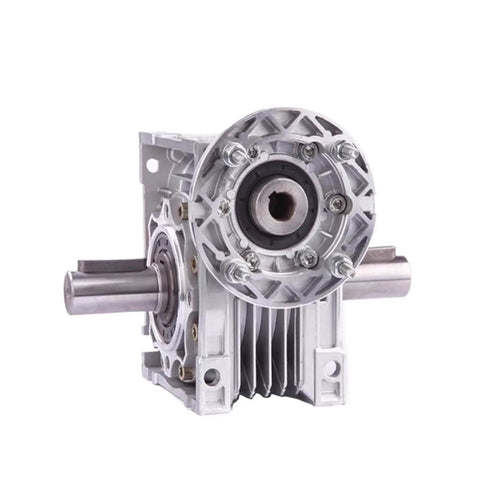 Built Tough Heavy Duty Worm Gear Reducer With A Solid Aluminum Housing For Smooth Speed Control And Rock Solid Motor Drive Adapter Performance In Any Industrial Setup, showcasing aluminum casing and shaft.