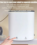 Portable 4.5L Mini Washer With 24W 12V Power, Compact Blue Light Spin Washer featuring auto-stop and one-touch start control
