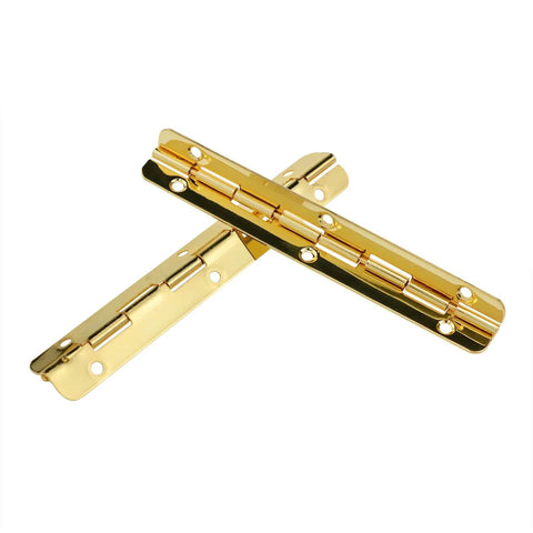 Four Pack 100mm Long Gold Rounded Corner Piano Hinges For Wooden Boxes Cabinets And Jewelry Boxes With Gold Screws 180 Degree Micro Hinges That Are Built Tough Rust Resistant For Craft Chests Keepsake Boxes
