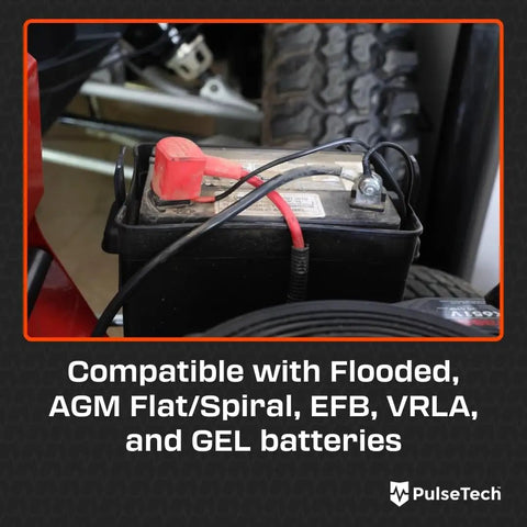 Heavy Duty Digital Battery Tester And Electrical System Analyzer With Built In Thermal Printer For Crank Charge Voltage And Internal Resistance No Fuss Shop Tested Ride Ready Gear connected to a car battery.