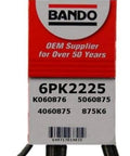 Serpentine Belt 6PK2225 OEM Quality With Run Quiet Technology for Cadillac DeVille, heavy-duty rubber, 6 ribs, 22.25 inches.