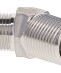 Heavy Duty 316 Stainless Steel 37 Degree Jic To Npt Male Pipe 45 Degree Elbow hydraulic fitting with threaded ends.