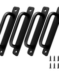 Heavy Duty Black Barn Door Handles 4 Pack BossLevel Cabinet Pulls StraightUp Durable Aluminum Drawer Knobs Farm Hardware For Kitchen Upgrades TopTier with mounting screws.