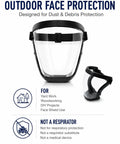 Full Face Shield 2 Pack Clear Wide Angle Anti Fog Visor With Breathable Lower Vent For Yard Work Woodworking Sawdust And Debris Protection Keep Your Mug Safe On The Daily, showcasing outdoor face protection design.