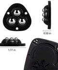 Four Pack Peel And Stick Small Appliance Swivel Casters Deliver Ridiculously Smooth Barely There Roll on black caster wheels, 1.77 in diameter.