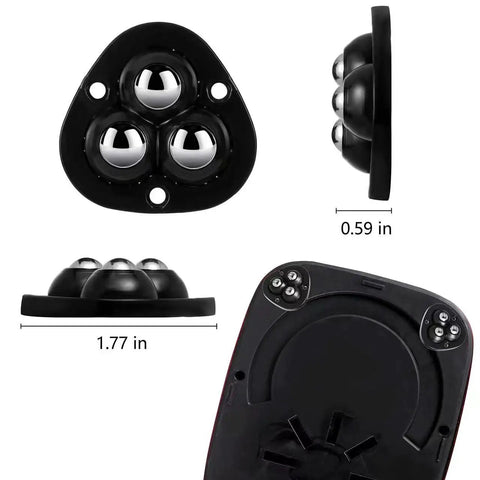 Four Pack Peel And Stick Small Appliance Swivel Casters Deliver Ridiculously Smooth Barely There Roll on black caster wheels, 1.77 in diameter.