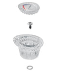 Chateau Replacement Single Handle Bathroom Faucet Knob Kit With Acrylic Handle parts layout, including knob, screw, and washer.