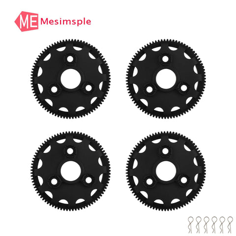 76T 48P Spur Gear Set Four Pieces With Six Body Clips For 1/10 Slash 2WD VXL Rustler Stampede Bandit XL-5 Series RC Cars Upgrade Parts