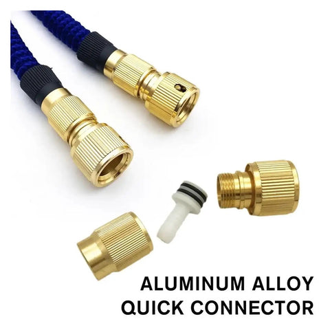 Upgrade Your Garden Game With These 2 Pcs Quick Connector Aluminum Alloy Adapter Repair Kits For Expandable Water Pipe Ensuring A Tight Threaded Tap Fit That Stands Tough Against Wear And Tear So You Can Whip Up Your Hose Setup In No Time For Yard Work. aluminum alloy hose connector kit with threaded tap fittings and hose ends