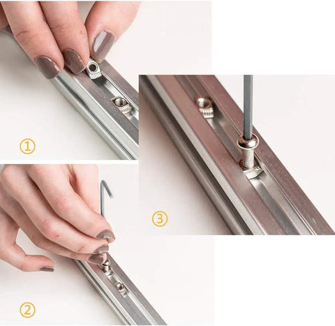 Installing Heavy Duty Hammer Head T Slot Nuts Set For 20 Series Aluminum Profiles M3 M4 M5 Nickel Plated Carbon Steel 180 Piece