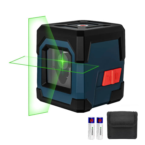 Laser Level Cross Line With Self Leveling And Manual Modes, Vertical And Horizontal Beams, 360 Degree Rotating Line, Dual Mode Laser Level, Carrying Pouch, Battery Included For Quick Dead On Accurate Layouts