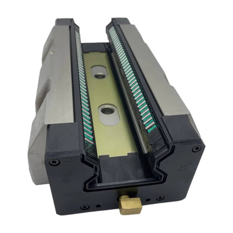 Heavy Duty SRG45C Linear Guide Slide Rails Carriage Block, black and silver steel construction, used for smooth motion control.