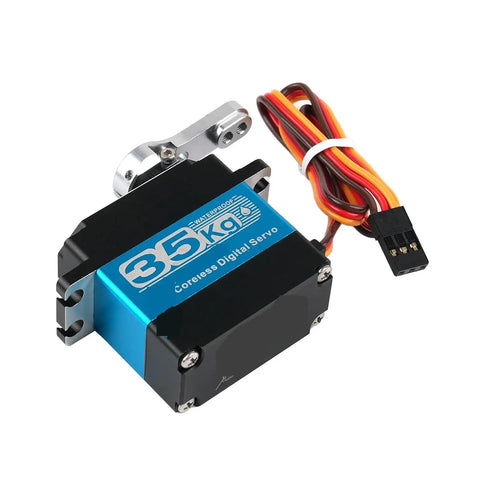 Kickin Torque Heavy Duty Digital Servo With High Voltage Coreless Motor And Full Metal Gears For Rc Cars Boats Trucks Waterproof Hi Power 35Kg 270 Deg Rotation DIY Rigs Built To Last Forever, featuring 35kg digital servo motor.