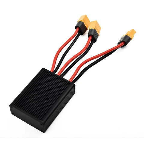 Dual Battery Discharge Converter And Parallel Module For Electric Bikes With XT60 Plug 24 To 72V DC 40A Rating Beefed Up Balancer And Quick Switch For Safe Parallel Battery Setup Perfect For 750W And 1000W Motors