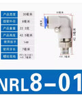 Two Piece 90 Degree Rotary Fittings Set For Pneumatic Systems, Male Rotary Plastic Union Elbow, NRL KSL8-01 Style Quick Connect, NRL 8-01 size