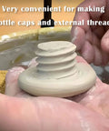 Clay Threading Kit For Pottery With Tap And Die Set For Jars And Lids Caps Thread 1 Inch Obsidian Black shown molding clay cap