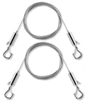 Heavy Duty Picture Hanging Wire Set 6.6 Foot Stainless Steel Rope With Hooks Mirror Frame Hanger Kit Supports Up To 100 Lbs Two Pack Silver Finish No Fuss Setup