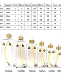 Comparison of various fuel tanks including 360ML RC Fuel Tank For Gas Airplanes Transparent Plastic Fuel Bottle Built Tough.