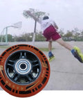 84Mm Inline Skate Wheels Replacement 84A Orange With Or Without Bearings for indoor outdoor roller blade training, easy swap