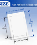 Size specifications of Dead Simple Self Adhesive Access Panel For Drywall 6 By 8 Inch, dimensions indicated.