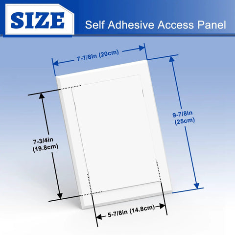 Size specifications of Dead Simple Self Adhesive Access Panel For Drywall 6 By 8 Inch, dimensions indicated.