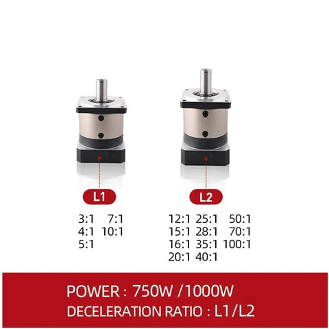 Heavy Hitter Plf60 Planetary Gearbox Servo Motor 400W with L1 and L2 deceleration ratios for precise speed control.