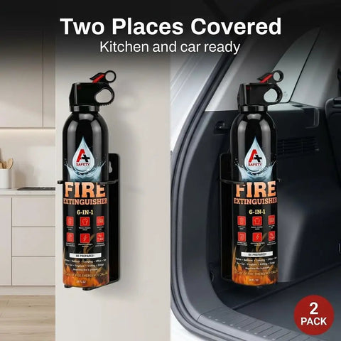 Two Pack Portable Fire Extinguishers For Home Car Kitchen Garage And Campfires Dope Easy To Use Non Toxic And Ready To Go