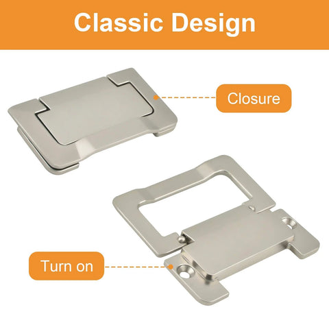 4 Pack Nickel Pocket Door Handles Flush Ring Pulls, concealed design with closure and turn-on features, zinc alloy