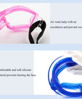 Kids Safety Goggles Anti Fog Wide Vision Lab Glasses Protective Eye Gear, showing pink and blue frames with air vents and soft silicone.