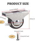 Slick Low Profile 1 Inch Fixed Caster Wheels Non Marking Rubber Sliders With Heavy Duty Steel Plates For Hassle Free Furniture Sliding Smooth Glide Zero Drama Setup Eight Pack product size dimensions.