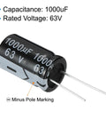 Heavy Duty 1000uF 63V Electrolytic Capacitors 16x25mm Radial Leads Aluminum Pack Of 10 For TV VCD LCD Monitor And Speaker