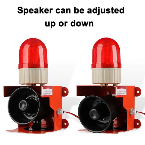 Heavy Duty Sound And Light Alarm Siren With LED Strobe For Factories And Terminals Red 24V 120dB Horn Adjustable Speaker