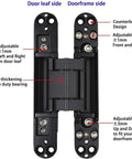 Top Tier Six Inch Hidden Door Hinges With Dead Simple Three Dimensional Tuning And Workhorse Zinc Alloy Build for flush panel use.