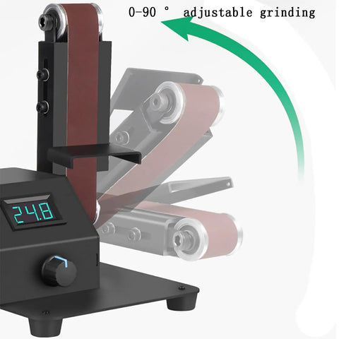 Multifunctional Electric Belt Sander Grinder With 10 Belts, 7-Speed Adjustable Motor For Metal Polishing And Sanding, 0-90 Degree Angle Adjustment