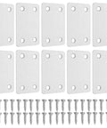 Heavy Duty Stainless Steel Flat Brackets With Screws 20 Pack For DIY Home Improvement Projects Easy Install Durable Metal Plates
