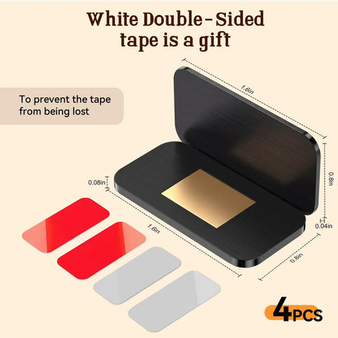 No Drill Magnetic Cabinet Door Catch With Adhesive 4 Pack Black Stainless Steel Drawer Magnets detailed size and tape gift included.