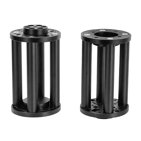 Height Extension Pole For Equatorial Telescope Mount Black 200mm Metal Construction shown in close-up view.