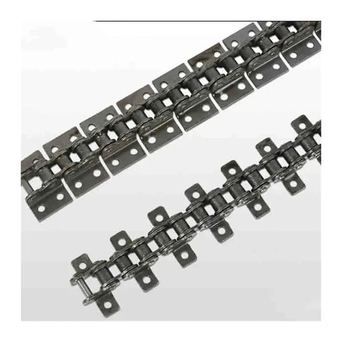 Sturdy 06B-1 Roller Drive Chain 1.5M Length Featuring Double Hole Attachments with links for industrial machinery power transfer.