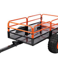 Heavy Duty Dump Cart 1500 Lb Capacity Tow Behind Trailer For ATV UTV Tractor Lawn Mower Garden And Farm Hauling Utility Cart