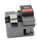 Heavy Duty Optical Fiber Cleaver Machine With Tungsten Steel Blade For High Precision Cable Cutting, compact gray tool with automatic knife return.