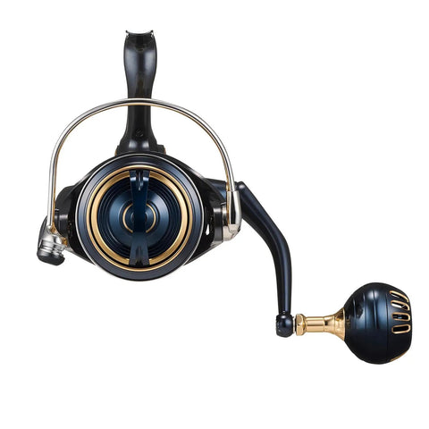 Front view of Saltiga G Spinning Reel 20000-P Big Game Offshore Monster Reel With Ultra Smooth Drag Heavy Duty Aluminum Frame.