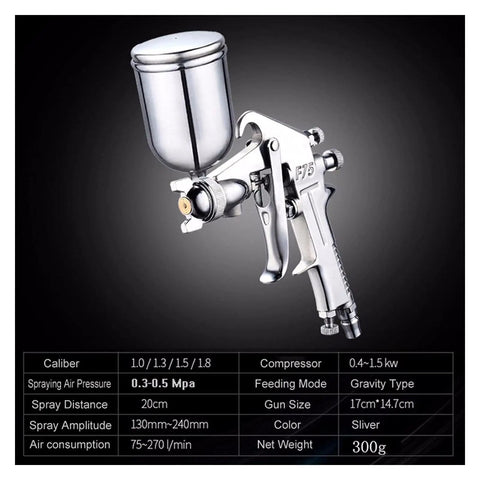 Heavy Duty 400ML Pneumatic Spray Gun With Separate Fluid And Fan Adjustments Professional Alloy Atomizer Airbrush for smooth car painting.