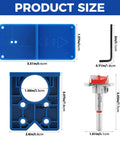 35mm Concealed Hinge Jig Kit For Cabinet Door Woodworking With Killer Precision Drill Guide Template And Locator Plates dimensions labeled
