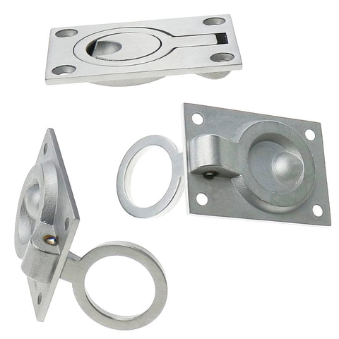 Stainless Steel Flush Pull Ring Handles 304 2 Pack Hidden Recessed Furniture Pulls For Cabinets Drawers Doors Boat Deck Hatch Latch Flush Mount Lifting Ring Handles 2.44 x 1.73 Inches