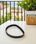 Heavy Duty Garden Trimmer Drive Belt Rubber Black Replacement For Outdoor Lawn Care Durable Ground Drive Belt For Mowers And Garden Machines Resistant To Wet Conditions High Grass And Heat Keeps A Solid Grip black rubber belt on white table