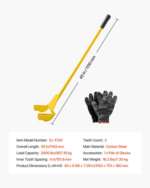 Pallet Buster Tool With 41 Inch Carbon Steel Handle Heavy Duty Wrecking Pry Bar Articulating Head For Non Damaging Wooden Pallet And Deck Removal Fast Easy Pallet Removal Perfect For Quick Deck Board Removal And Reuse, 45in carbon steel