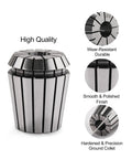 15 Piece ER11 Collet Set For CNC Milling Engraving And Lathe Tools, Pro Grade Spring Steel Collets, high quality close-up view