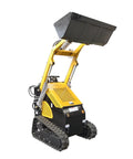 Track Type Mini Skid Steer Loader Workhorse For Construction And Landscaping Jobs with raised bucket and tracks.