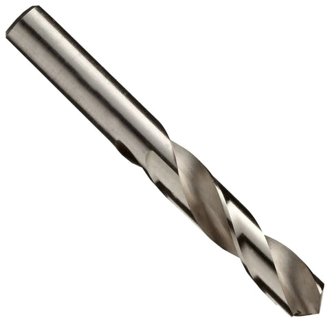 Single drill bit from HSS Short Length Drill Bit Set A To Z, 26-Piece with Metal Case, showing bright finish and spiral design.