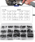 Front view of 140-piece black steel key stock set in plastic organizer with parallel shaft keys